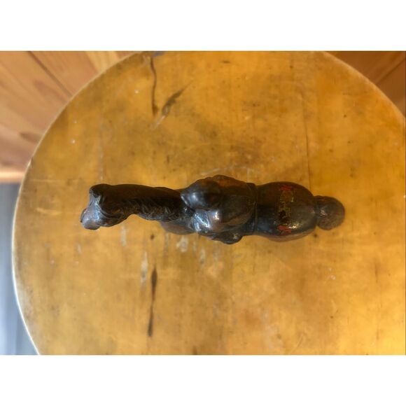 VINTAGE COPPER PLATED JOCKEY ON HORSE EQUESTRIAN FIGURINE (5869) - Picture 5 of 6